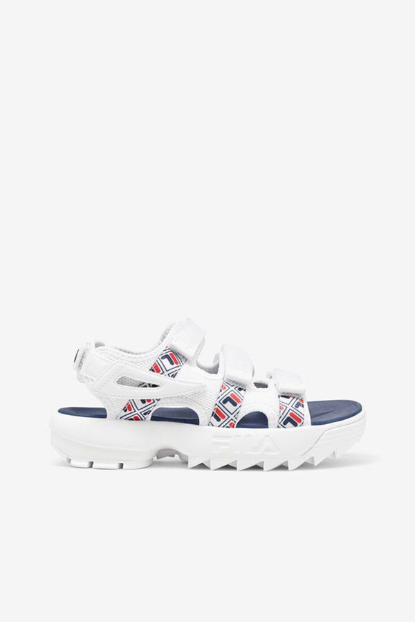 Fila Disruptor Logo Reveal Women's Sandals - White/Navy/Red,NZ 853-40125